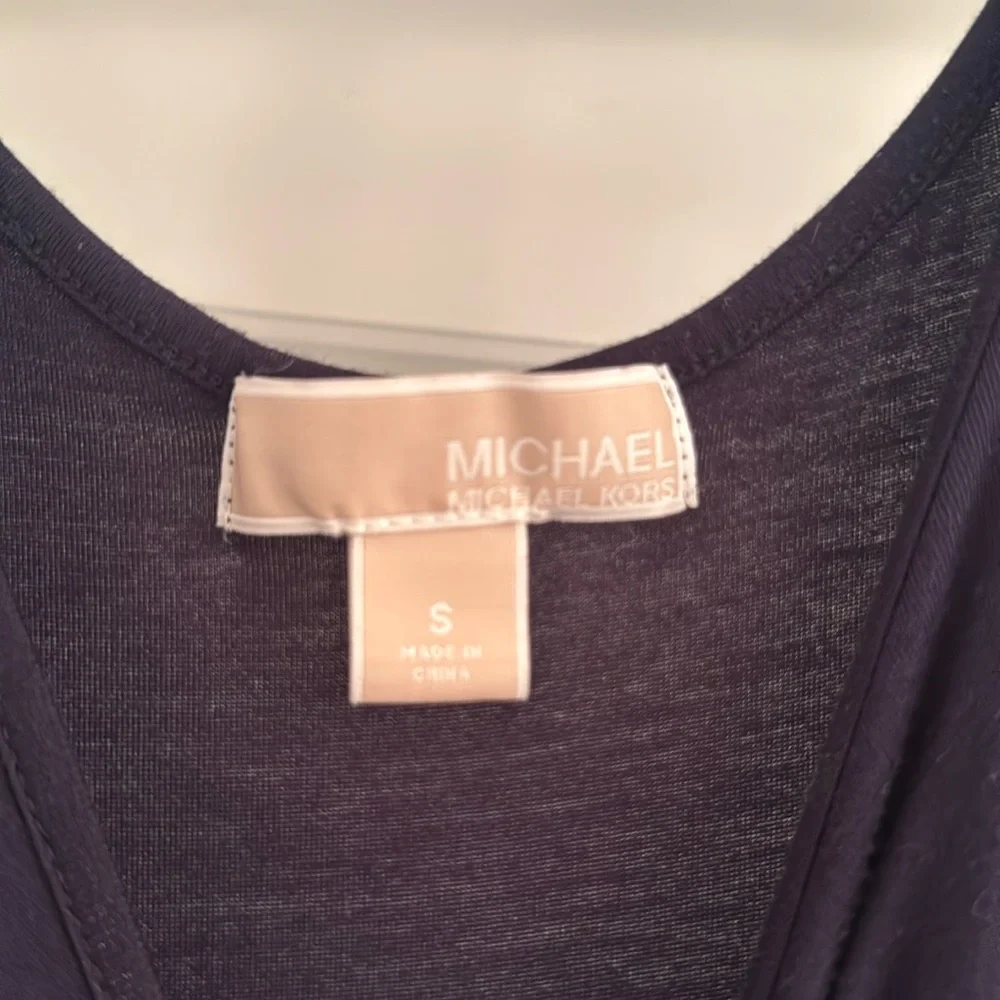 Michael Kors Beach, Blouse Top, Navy Maxi Dress - Picture 2 of 6